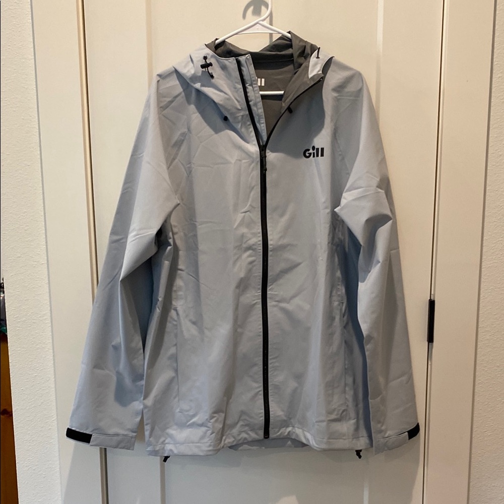 Gill Ladies Light Weight Hooded Full Zip Sailing Jacket. Silver Grey. XL. NWOT